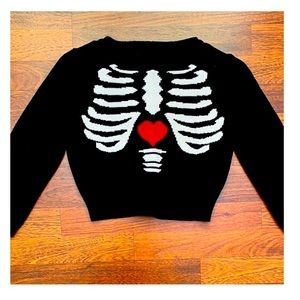 Betsey Johnson Bones Cropped Cardigan